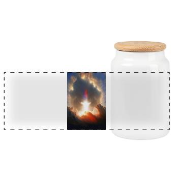 GOTT 01 - Panorama Keksdose mit Holzdeckel - Weiß - Vorne