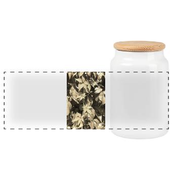 Jeune vin sauvage sépia - Boîte à biscuits avec couvercle en bois - blanc - Devant