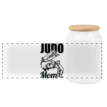 Judo Mom - Panorama Keksdose mit Holzdeckel - Weiß - Vorne