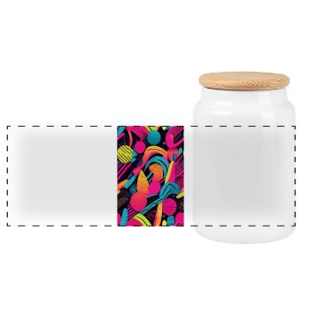 Modèle abstrait moderne - Boîte à biscuits avec couvercle en bois - blanc - Devant