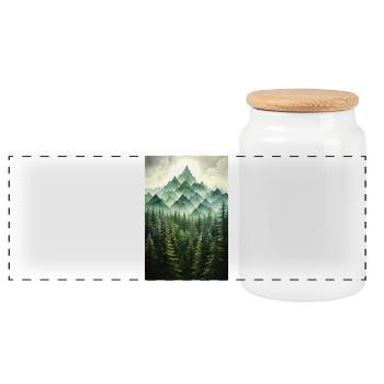 Paysage de Forêt - Boîte à biscuits avec couvercle en bois - blanc - Devant