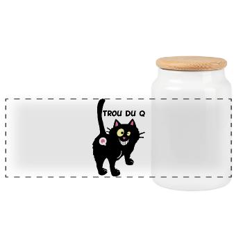 La lettre Q - Boîte à biscuits avec couvercle en bois - blanc - Devant