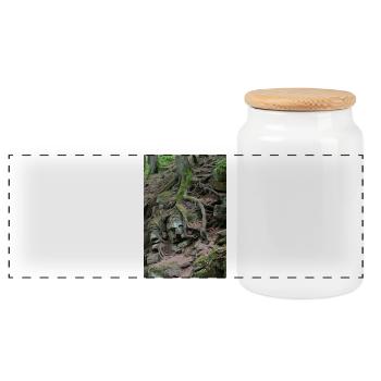 Réseau racinaire dans la forêt rocheuse - Boîte à biscuits avec couvercle en bois - blanc - Devant