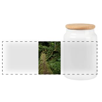 Tronc d’arbre moussu / Nord de la Forêt-Noire Monbachtal - Boîte à biscuits avec couvercle en bois - blanc - Devant