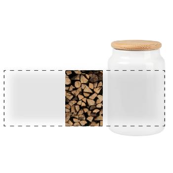 FIREWOOD - Panoramic Cookie Jar with Wooden Lid - white - Front