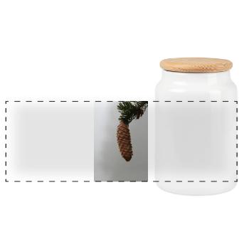POMMES DE PIN DANS LA BRUME MATINALE - Boîte à biscuits avec couvercle en bois - blanc - Devant