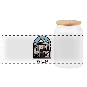 Vienne - Hofburg - Boîte à biscuits avec couvercle en bois - blanc - Devant