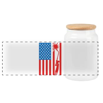 Soudeur aux États-Unis - Boîte à biscuits avec couvercle en bois - blanc - Devant