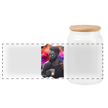 Sépia entre les couleurs - Boîte à biscuits avec couvercle en bois - blanc - Devant