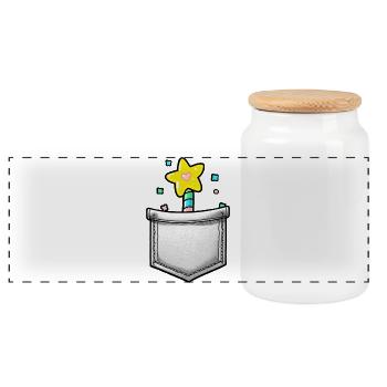 Bâton d’étoile dans la poche de ton pantalon - Boîte à biscuits avec couvercle en bois - blanc - Devant