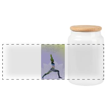 Yoga Poster 'Lass deine Seele strahlen' Yogananda - Panorama Keksdose mit Holzdeckel - Weiß - Vorne