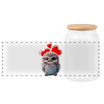 Valentinstag Geschenk,Happy Valentine's Day Shirt - Panorama Keksdose mit Holzdeckel - Weiß - Vorne