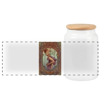 Art Nouveau Polesit 2 :3 - Boîte à biscuits avec couvercle en bois - blanc - Devant