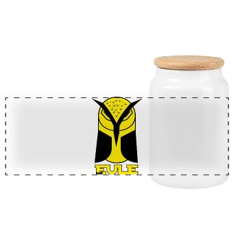 Père hibou - Boîte à biscuits avec couvercle en bois - blanc - Devant