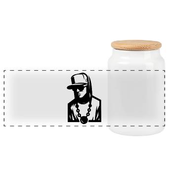 Hip Hop Dude (einfach) - Panorama Keksdose mit Holzdeckel - Weiß - Vorne