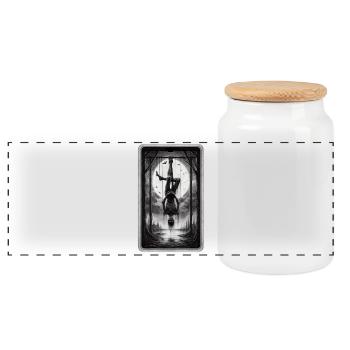 Cintre - Boîte à biscuits avec couvercle en bois - blanc - Devant