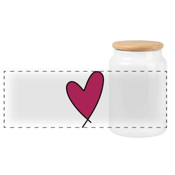 Cœur - Boîte à biscuits avec couvercle en bois - blanc - Devant