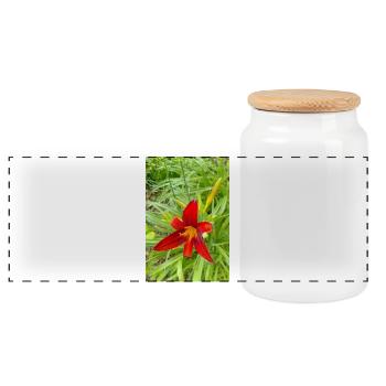 LYS DE FEU - Boîte à biscuits avec couvercle en bois - blanc - Devant
