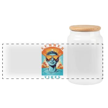 Hipsters cool - Boîte à biscuits avec couvercle en bois - blanc - Devant