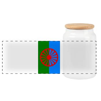 115552801 179234121 Roma flag 2 - Panoramic Cookie Jar with Wooden Lid - white - Front