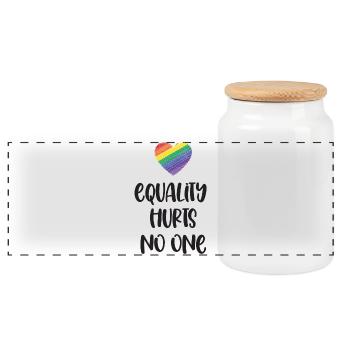Mois de la fierté LGBT - L’égalité ne fait de mal à personne - Boîte à biscuits avec couvercle en bois - blanc - Devant