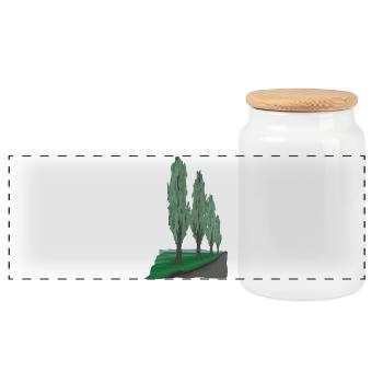 Poplar Avenue | Poplar - Panoramic Cookie Jar with Wooden Lid - white - Front