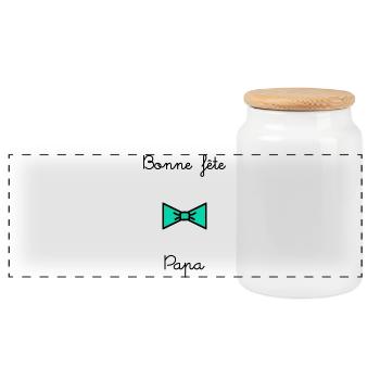 PAPA. FÊTE DES PÈRES. BONNE FÊTE PAPA. BONNE FÊTE. - Boîte à biscuits avec couvercle en bois - blanc - Devant