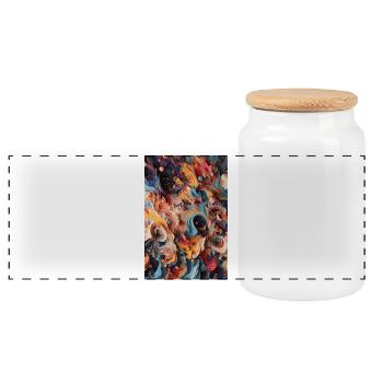 Tourbillons vibrants : un voyage abstrait coloré - Boîte à biscuits avec couvercle en bois - blanc - Devant