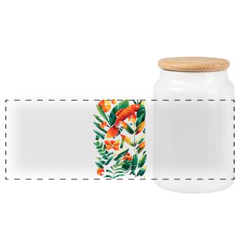 Graphique de pêche - Boîte à biscuits avec couvercle en bois - blanc - Devant