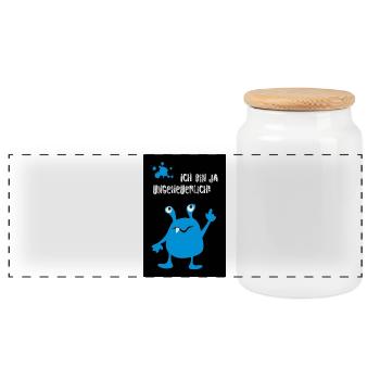 Poster Monster Monster Creepy Halloween Comic - Panoramic Cookie Jar with Wooden Lid - white - Front
