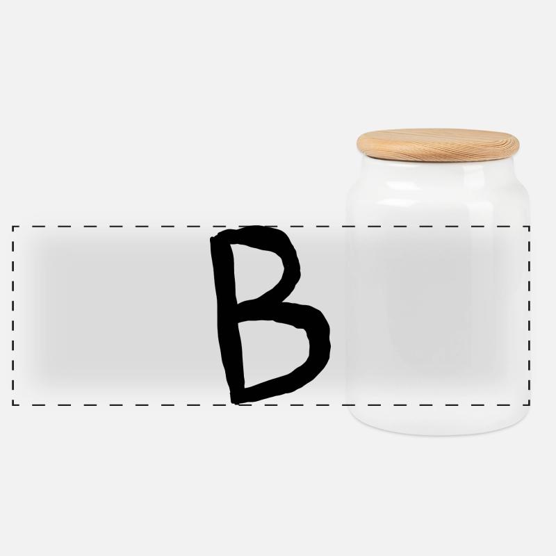Buchstaben B - Panorama Keksdose mit Holzdeckel - Weiß