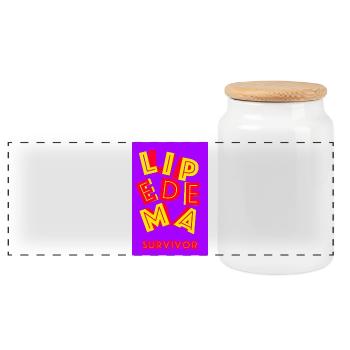 Survivant du lipœdème - Boîte à biscuits avec couvercle en bois - blanc - Devant