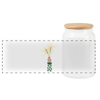 Make a Wish - Good Luck - Gifts for You - Panoramic Cookie Jar with Wooden Lid - white - Front