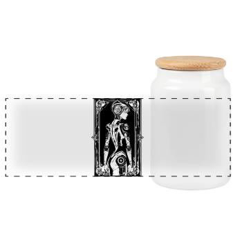 Android Art Nouveau - Panorama Keksdose mit Holzdeckel - Weiß - Vorne