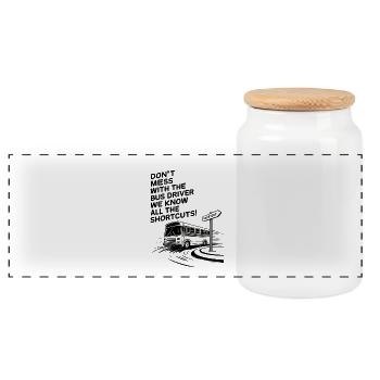Nous connaissons tous les raccourcis ! - Boîte à biscuits avec couvercle en bois - blanc - Devant