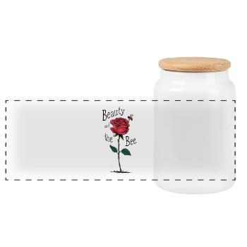 La beauté et l’abeille - Boîte à biscuits avec couvercle en bois - blanc - Devant