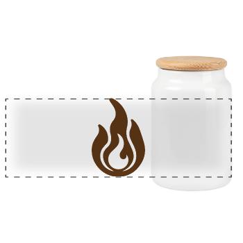 Feu et flamme - Boîte à biscuits avec couvercle en bois - blanc - Devant
