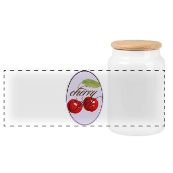 Cherry Girl Vintagelook - Panorama Keksdose mit Holzdeckel - Weiß - Vorne
