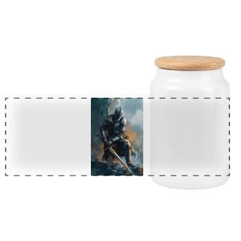 Poster Illustration Chevalier - Panorama Keksdose mit Holzdeckel - Weiß - Vorne