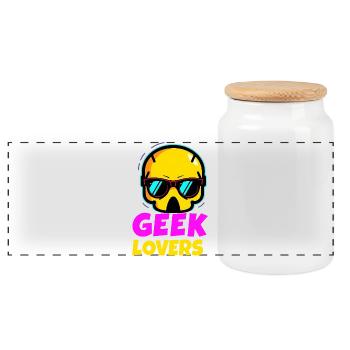 Geek Lovers - Panoramic Cookie Jar with Wooden Lid - white - Front