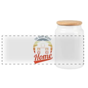 La grange est synonyme de chez-soi - Boîte à biscuits avec couvercle en bois - blanc - Devant