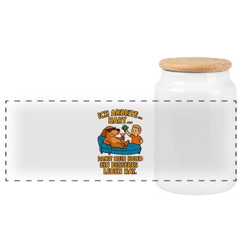 L’amour du chien par le travail acharné - Boîte à biscuits avec couvercle en bois - blanc - Devant