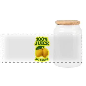 100 % Jus SANS GRAINES - Boîte à biscuits avec couvercle en bois - blanc - Devant