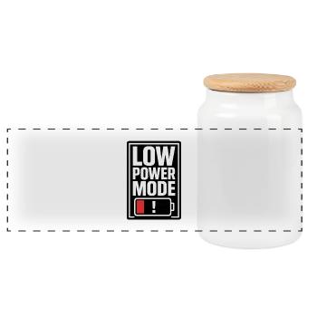 Mode basse consommation - Boîte à biscuits avec couvercle en bois - blanc - Devant
