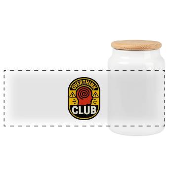 Overthink Club - Panorama Keksdose mit Holzdeckel - Weiß - Vorne