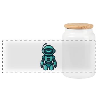Petit Bot - Boîte à biscuits avec couvercle en bois - blanc - Devant