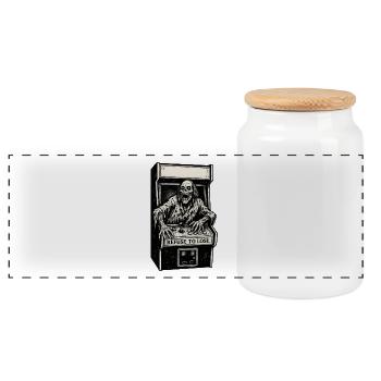 Arcade Squelette - Boîte à biscuits avec couvercle en bois - blanc - Devant