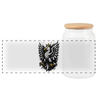 Polen Polska Adler Flagge Fahne episch Geschenk - Panorama Keksdose mit Holzdeckel - Weiß - Vorne