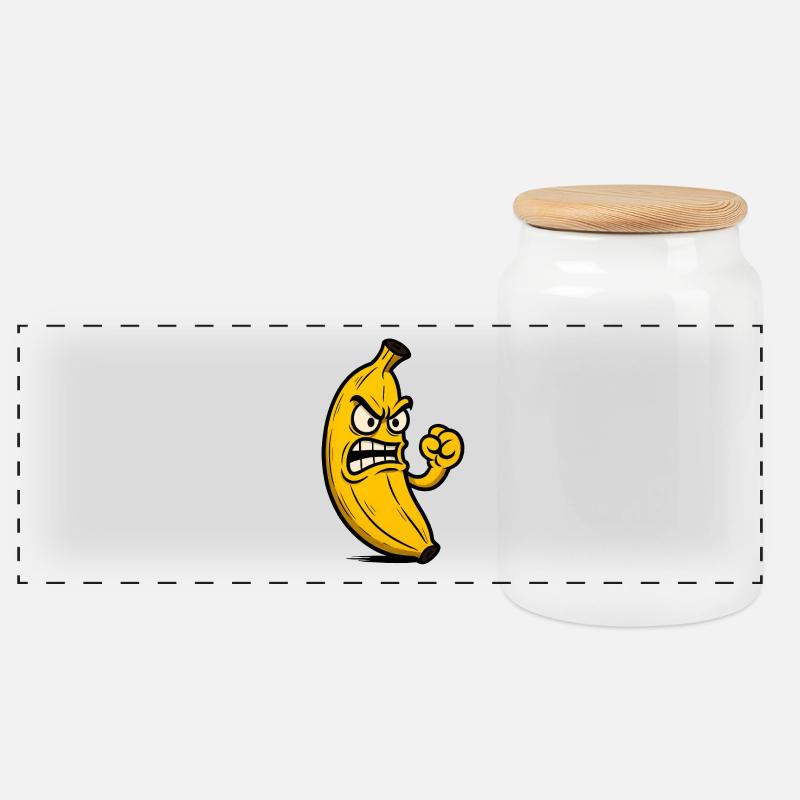 Bad Banana Vibes - Panorama Keksdose mit Holzdeckel - Weiß