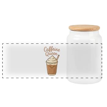 Caffeine Queen – Pour les amateurs de caféine - Boîte à biscuits avec couvercle en bois - blanc - Devant